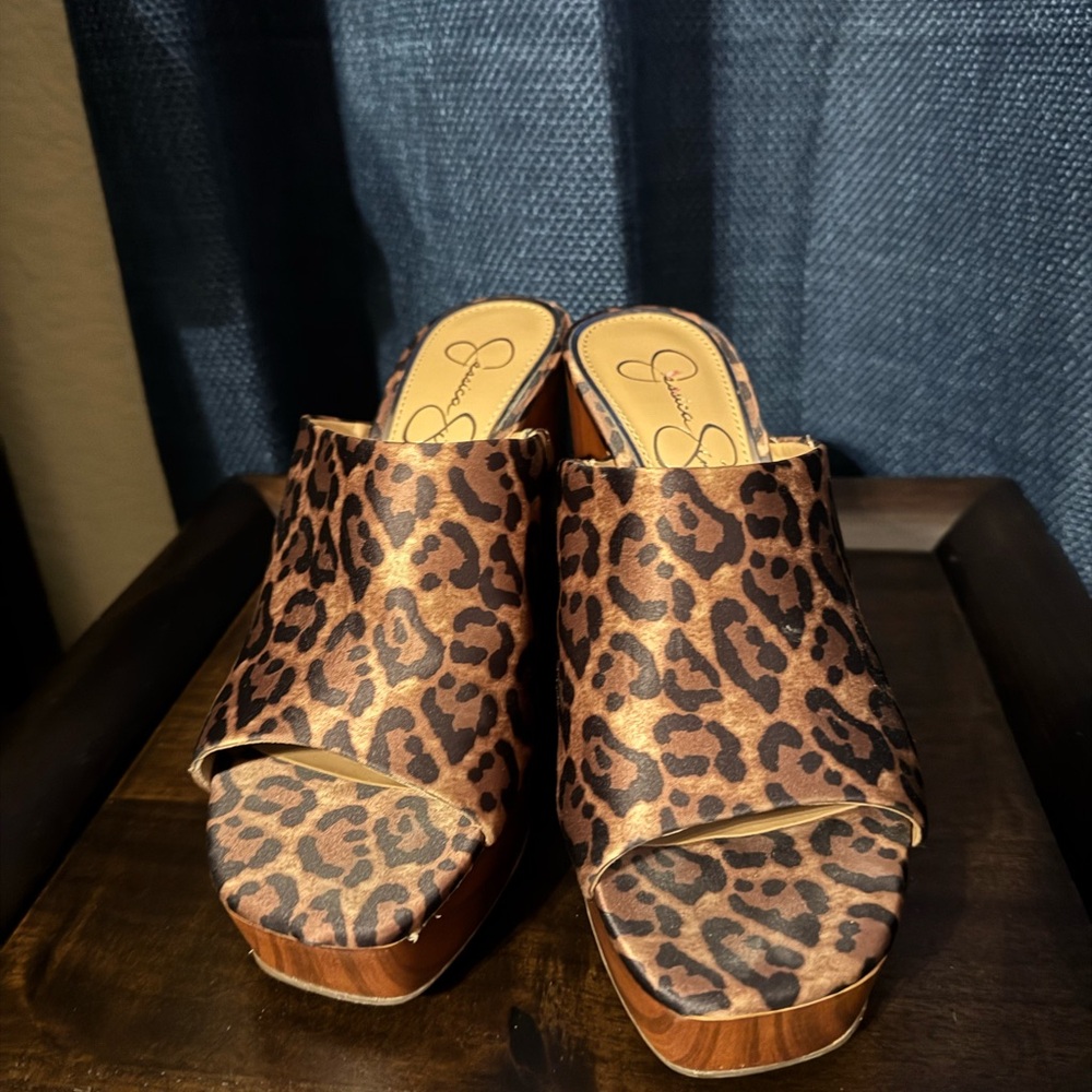 Jessica Simpson Leopard Print Mules